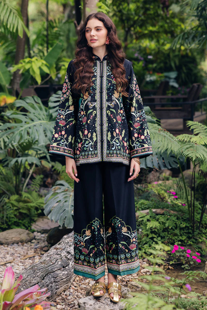 Black Ethnic Co-Ords Set – Soft, Breathable Fabric with Colorful Floral & Geometric Prints