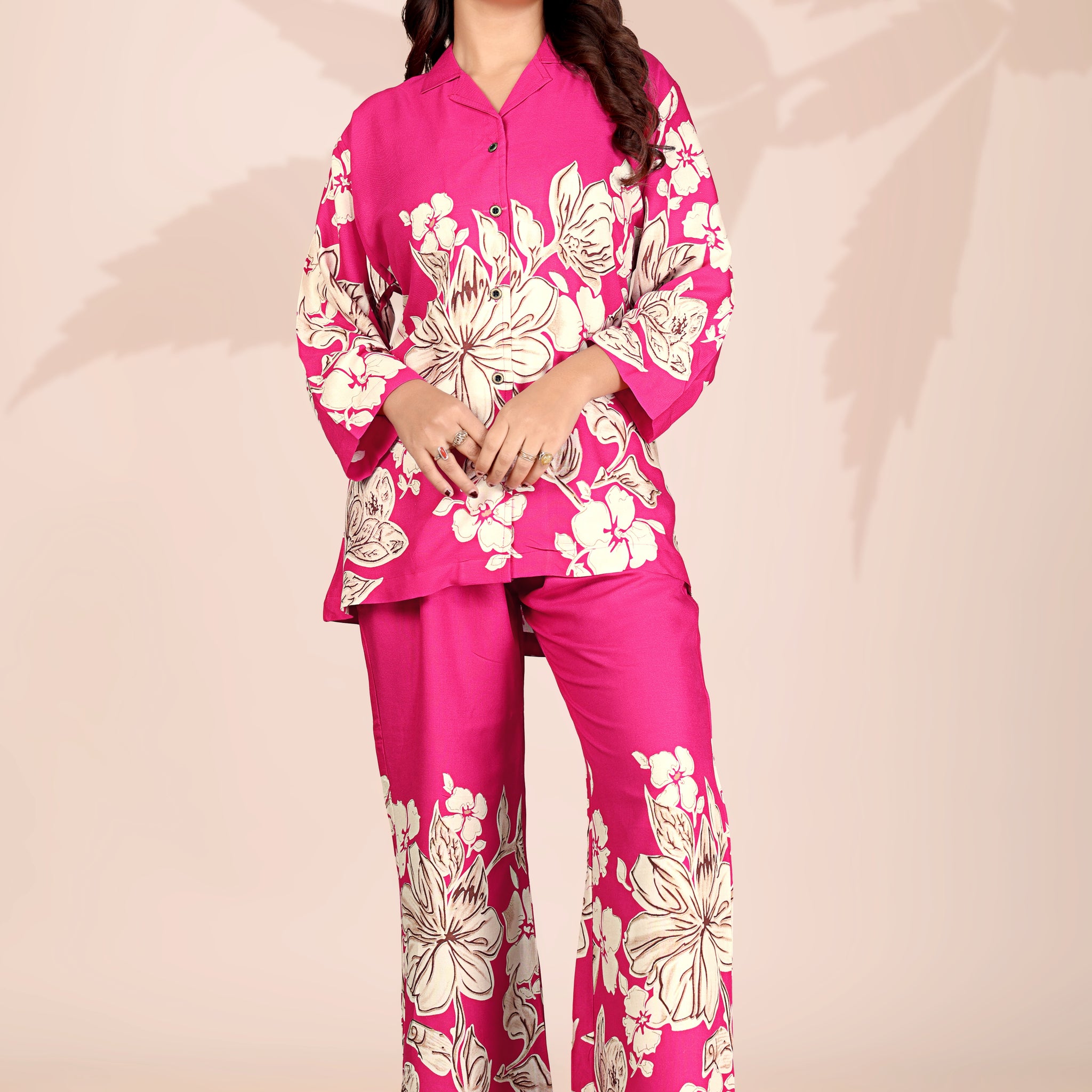 Women’s Rani Floral Co-ord Set | Stylish Printed Top & Wide-Leg Pants | Casual & Party Wear Outfit