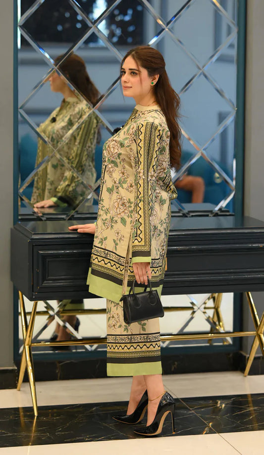 Elegant Floral Printed Kurta Set for Women | Pure Muslin Co-Ord Set